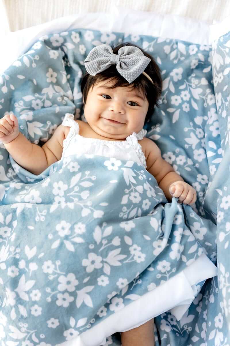 Dainty Floral Blue Blanket
