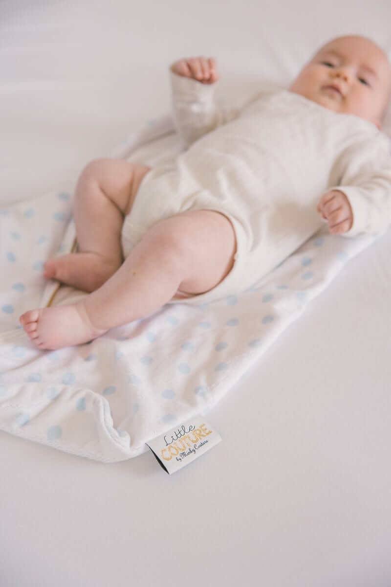 Dot Blue Wearable Minky Blanket - Image 5