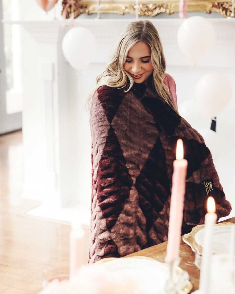 Hugs Shelby Mulberry Diamond Blanket - Image 2