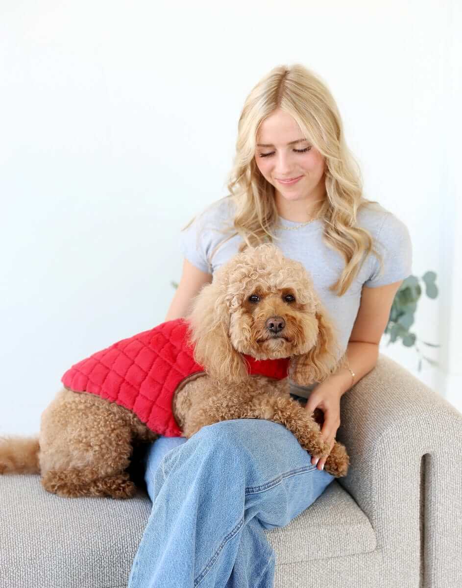 Pet Vest - Red/Cream - Image 2