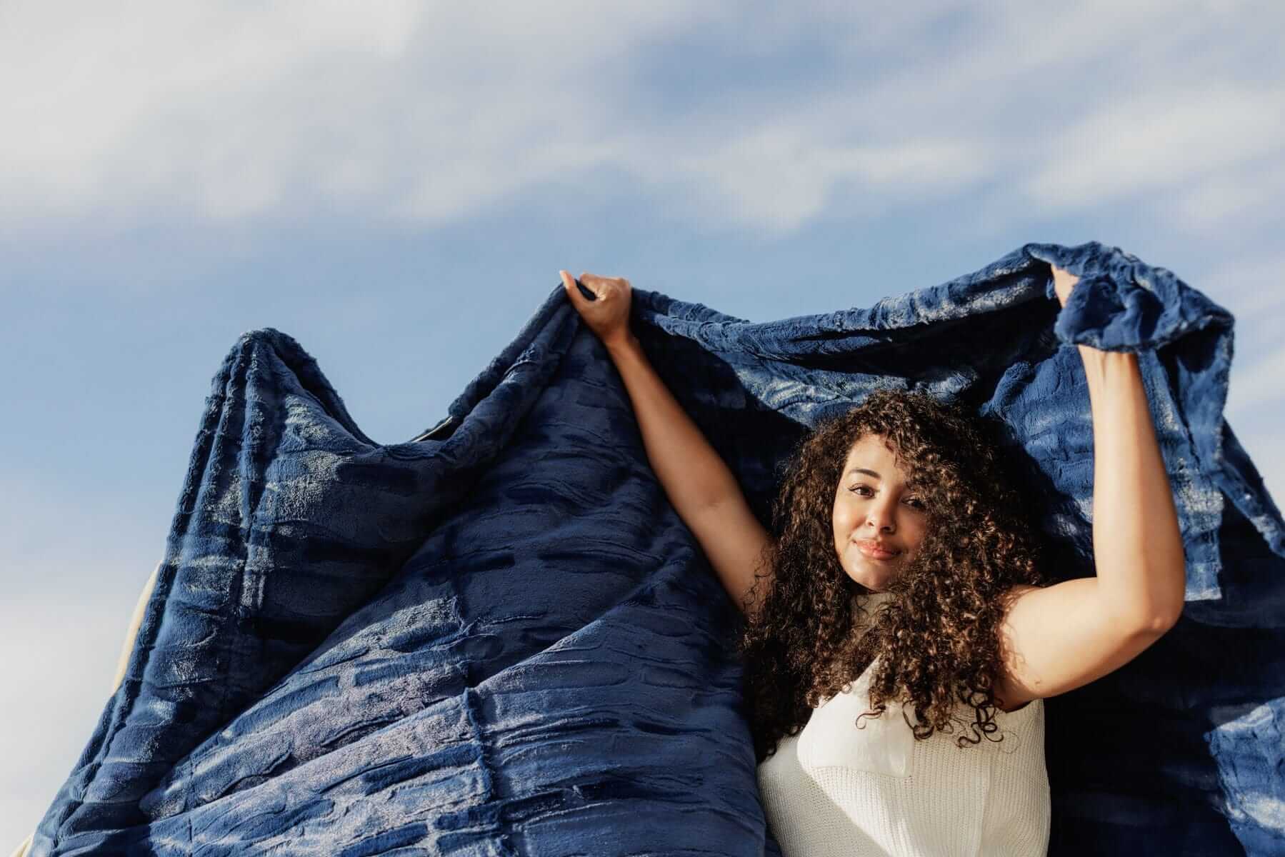 Sorbet Navy Blanket - Image 5